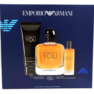 Emporio Armani Stronger with YOU para Hombre Set de Regalo Perfume 100 ml + Gel Ducha 75 ml + Perfume 15 ml